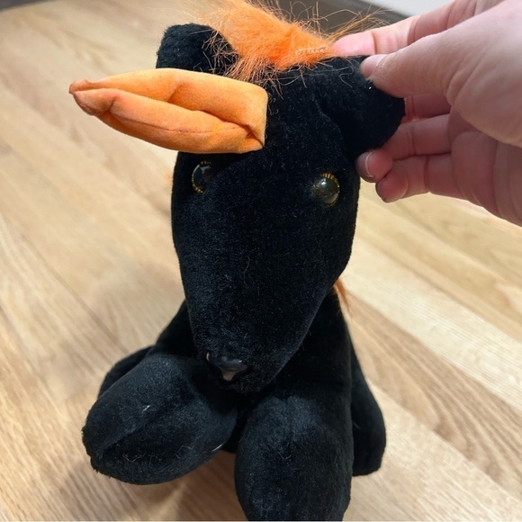 Apple Jack Plush Toys Vintage My Little Pony Plush Toys 14  Vintage Pony Plush Orange Mane Black Unicorn Kids Toy Stuffed Animal